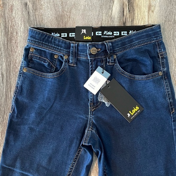 Lois Peter 28/34 Slim 1660 Mid-low Waist Tapered Leg Jeans Denim Blue - Picture 6 of 16